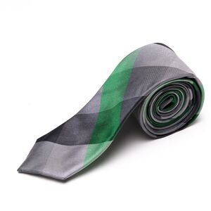 CALIBRATE Men Silk Plaid Tie Gray/Green 5298